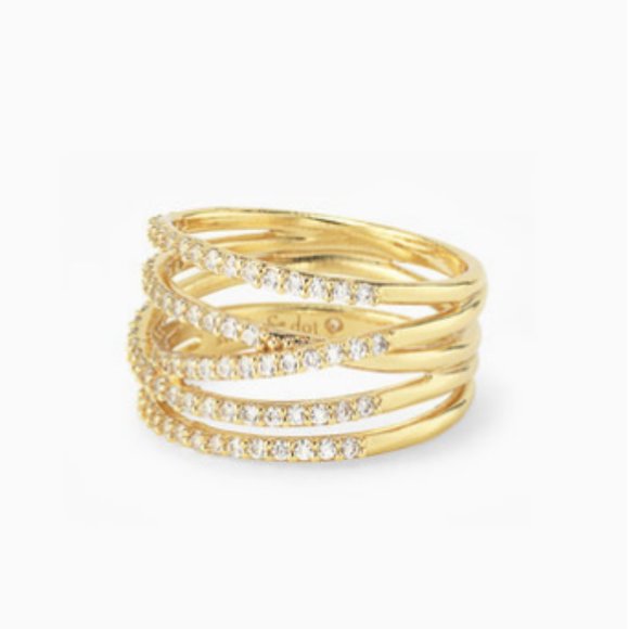 Stellar Pavé Ring Gold Size 6 - Picture 2 of 10